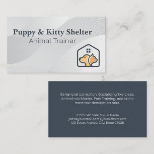 Cartão De Visita Logotipo de Casa de Gato de Cão Cuidados De Form