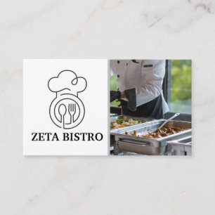Cartão De Visita Logotipo de Catering Equipe Servindo Buffet