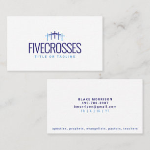 Cartão De Visita Logotipo de Cinco Cruzes de Cores Personalizadas