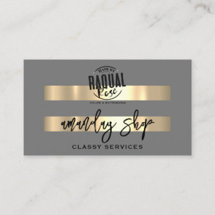 Cartão De Visita Logotipo de código QR Compro online Cinza Dourada