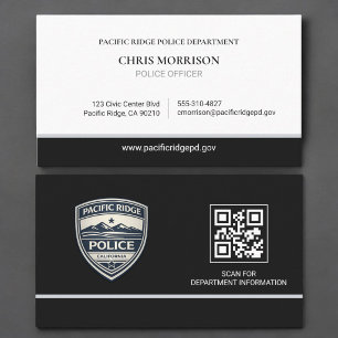 Cartão De Visita Logotipo de Código QR de Aplicação da Lei do Ofici