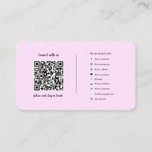 Cartão De Visita Logotipo de Código QR de Conexão de Mídia Social S