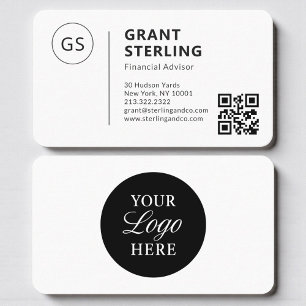 Cartão De Visita Logotipo de Código QR de Consultor Financeiro Prof