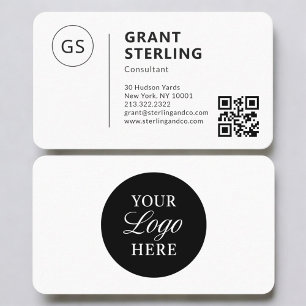 Cartão De Visita Logotipo de Código QR de Consultor Profissional