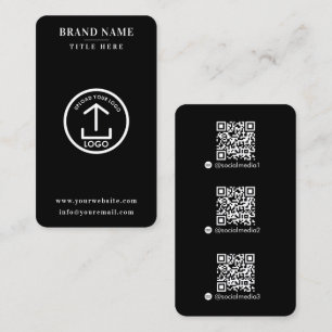 Cartão De Visita Logotipo de código QR de contato digital preto