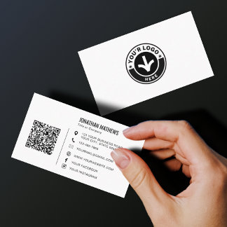 Cartão De Visita Logotipo de Código QR de Empresa Profissional Mini