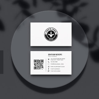 Cartão De Visita Logotipo de Código QR de Empresa Profissional Mini