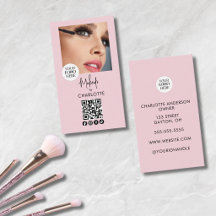 Logotipo de Código QR de Foto de Maquiagem em Scri