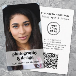 Cartão De Visita Logotipo de código QR de foto profissional