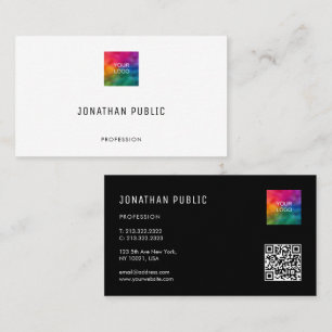 Cartão De Visita Logotipo de código QR de Modelo personalizado simp