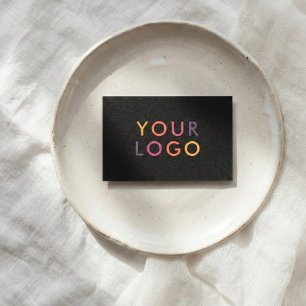 Cartão De Visita Logotipo de código QR digitalizável - preto mínimo