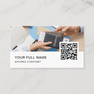 Cartão De Visita Logotipo de código QR do agente viagem