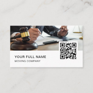 Cartão De Visita Logotipo de código QR Lawyer - Mídia social