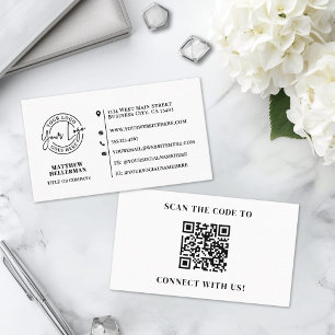 Cartão De Visita Logotipo de Código QR Minimalista Moderno Profissi
