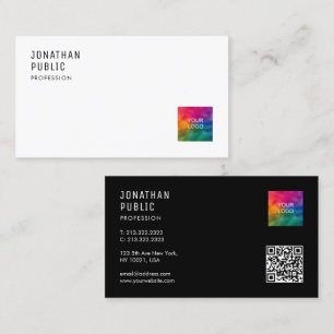 Cartão De Visita Logotipo de código QR Modelo personalizado Simples