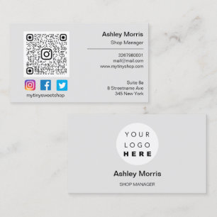 Cartão De Visita Logotipo de código QR personalizado Logotipo de C