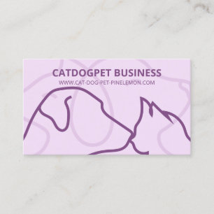 Cartão De Visita Logotipo de código Qr Roxo Cães Gatos Pet