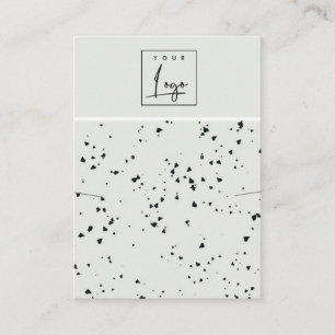 Cartão De Visita Logotipo de colar de textura negro Terrazzo