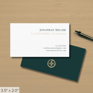 Cartão De Visita Logotipo de Compass Profissional Simples
