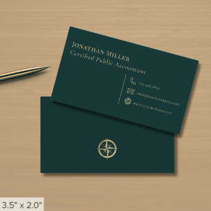 Cartão De Visita Logotipo de Compass Profissional Simples