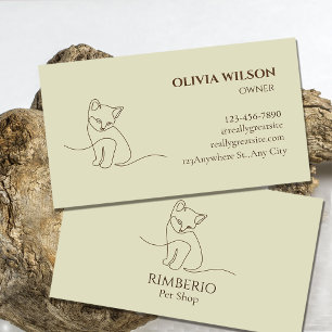 Cartão De Visita Logotipo de Compro Pet Elegante - Arte de Linha de