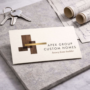 Cartão De Visita Logotipo de Construtor de Casas Personalizadas Mar