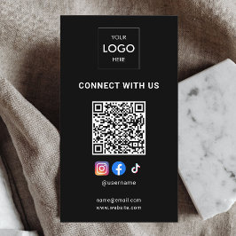 Cartão De Visita Logotipo de Consultor Moderno em Preto Código QR