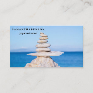 Cartão De Visita Logotipo de cor de água elegante Zen Yoga Healing 