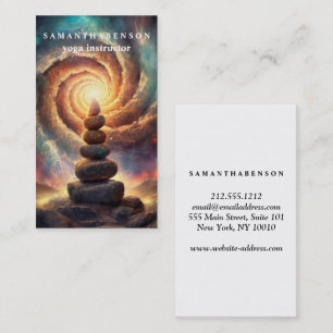 Cartão De Visita Logotipo de cor de água elegante Zen Yoga Healing 