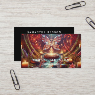 Cartão De Visita Logotipo de cor de água elegante Zen Yoga Healing 