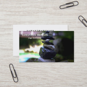 Cartão De Visita Logotipo de cor de água elegante Zen Yoga Healing 