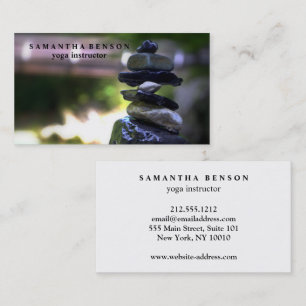 Cartão De Visita Logotipo de cor de água elegante Zen Yoga Healing 