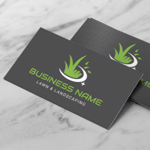 Cartão De Visita Logotipo de Cuidados Profissionais com Gramados Pl