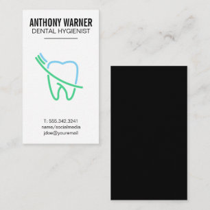 Cartão De Visita Logotipo de dente e Pincel