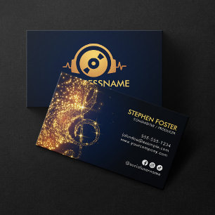 Cartão De Visita Logotipo de DJ Produtor Musical Compositor de Músi