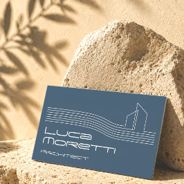 Cartão De Visita Logotipo de Edifício Azul-Marinho Moderno Imobiliá