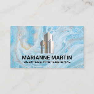 Cartão De Visita Logotipo de Edifício de Imóveis Empresarial Prof