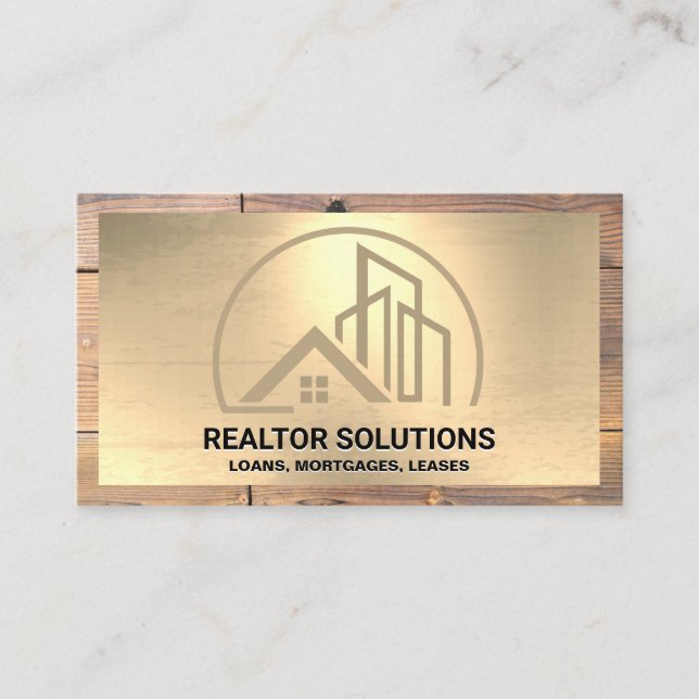 Cartão De Visita Logotipo de edifício doméstico e comercial | Madei (Frente)