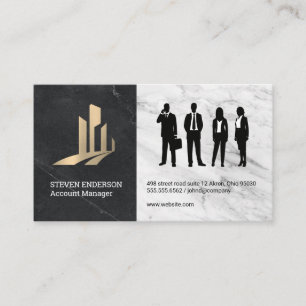 Cartão De Visita Logotipo de edifício imobiliário Pessoas comer
