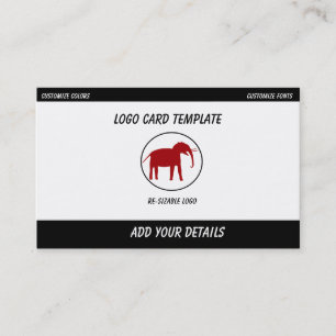 Cartão De Visita Logotipo de Elefante Vermelho