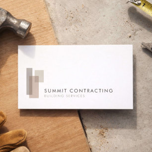 Cartão De Visita Logotipo de Empreiteiro Geral Moderno