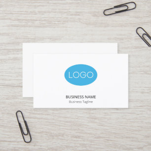 Cartão De Visita Logotipo de empresa branco clássico personalizado