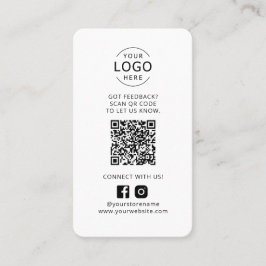 Cartão De Visita Logotipo de empresa Código QR Comentários sobre mí