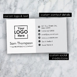 Cartão De Visita Logotipo de empresa personalizado Minimalista mode