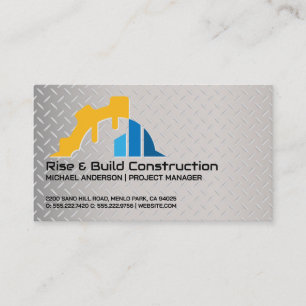 Cartão De Visita Logotipo de Engenheiro de Construção Construtore