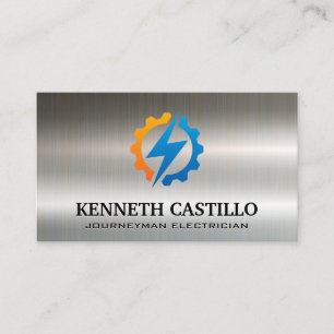 Cartão De Visita Logotipo de engrenagem de relâmpago   Eletrônico