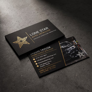 Cartão De Visita Logotipo de Estrela Negra em Destaque para Detalha