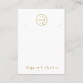 Cartão De Visita Logotipo de exibição de colar branco simples Mídia