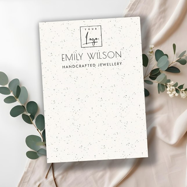 CARTÃO DE VISITA LOGOTIPO DE EXIBIÇÃO DE EXIBIÇÃO BRANCA SUTIL (Criador carregado)