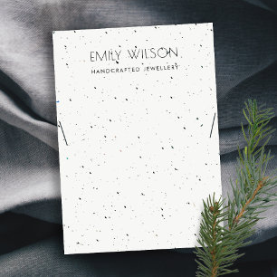 CARTÃO DE VISITA LOGOTIPO DE EXIBIÇÃO DE TEXTURA BRANCA CHIC TERR